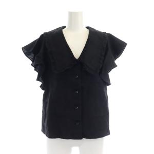 Ron Herman RHC リネンビッグカラー ブラウス×スカート セットアップ 上下 フレンチスリーブ ロング S 黒 ブラック