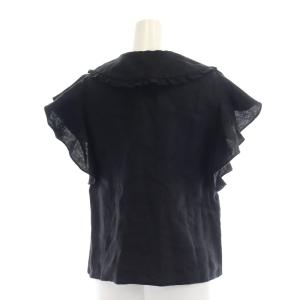 Ron Herman RHC リネンビッグカラー ブラウス×スカート セットアップ 上下 フレンチスリーブ ロング S 黒 ブラック