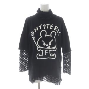 20AW HYS RABBIT プルオーバー カットソー 切替レース 長袖 タートルネック F 黒 ブラック