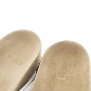 Theory FOLDED SLIDE サンダル レザー フラット クロス 36 22.5cm 23.0cm 白 ホワイト
