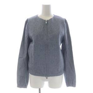 Theory LINEN DENIM CLEAN BOMBER WIDE TROUSER C セットアップ 上下 ノーカラージャケット パンツ