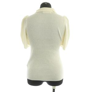 CELFORD 22AW 衿付きウールニットプルオーバー カットソー 半袖 リブ 36 アイボリー