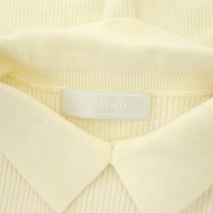 CELFORD 22AW 衿付きウールニットプルオーバー カットソー 半袖 リブ 36 アイボリー