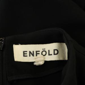 ENFOLD フレンチスリーブ ワンピース コクーン デザイン ひざ丈 38 黒 ブラック