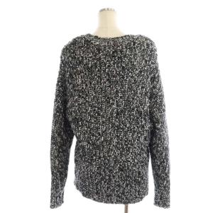 ADORE Vネックウールニット セーター 長袖 ミックスニット 38 黒 白 グレー