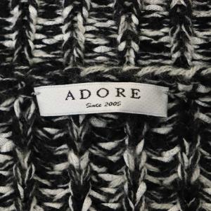 ADORE Vネックウールニット セーター 長袖 ミックスニット 38 黒 白 グレー