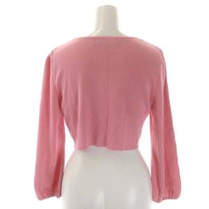 M'S GRACY ショート丈カーディガン ニット 長袖 リボン 38 ピンク