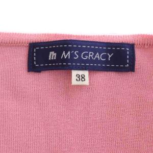 M'S GRACY ショート丈カーディガン ニット 長袖 リボン 38 ピンク