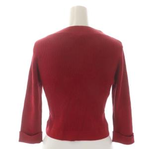 M'S GRACY リブニットカーディガン 七分袖 クロップド Vネック 38 赤 レッド