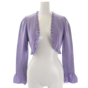 フリルボレロ カーディガン ニット 長袖 38 ラベンダー