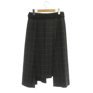 ADORE ツィーディーガンクラブスカート フレアスカート 膝丈 ウール チェック 36 S グレー