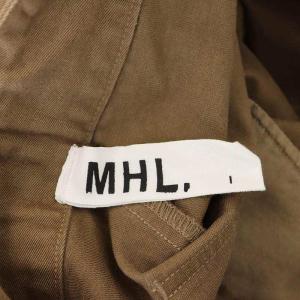 MHL. コットン サイドボタン ワイドパンツ タック 1 茶 ブラウン