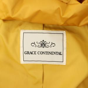 GRACE CONTINENTAL ダッフルダウンコート ミドル丈 フード フォックスファー 牛革 38 M 黄 イエロー