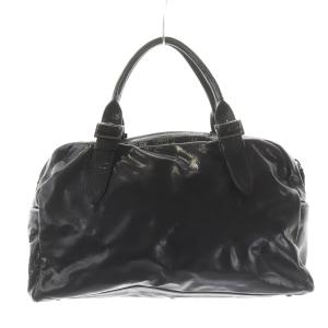 ANTEPRIMA ボストンバッグ ハンドバッグ エナメル レザー スカル ストーン 黒 ブラック