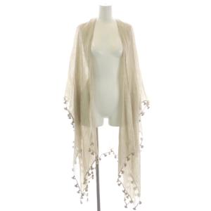 20SS タッセルリネンポンチョ カーディガン F ベージュ