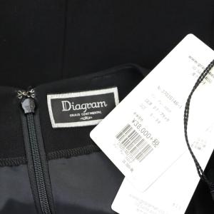 Diagram GRACE CONTINENTAL ドレープレースワンピース 七分袖 ひざ丈 38 黒 ブラック