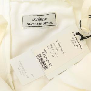 GRACE CONTINENTAL リネンベアワンピース ロング ミモレ丈 ノースリーブ 38 白 ホワイト