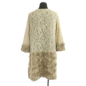 Diagram GRACE CONTINENTAL レース ロングカーディガン ガウン 七分袖 花モチーフ 36 ベージュ