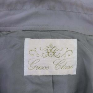 GRACE CONTINENTAL スプリングコート バルカラー アウター ロング ベルト付き 38 M グレー ベージュ
