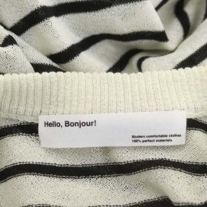 L'Appartement 22AW Border Sheer Knit ニット カットソー ボーダー 長袖 白 黒 ホワイト ブラック