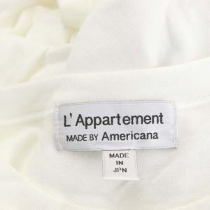 AMERICANA アパルトモン L'Appartement クルーネック七分袖ニットカットソー Tシャツ ロゴ フロッキー 白 黒 ホワイト