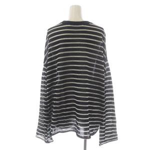 L'Appartement 23SS Border ニット カットソー 長袖 ウール 黒 白 ブラック ホワイト