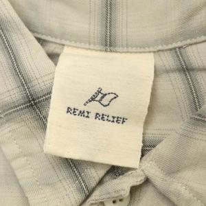 REMI RELIEF オンブレチェックシャツ 長袖 F ライトグレージュ グレー