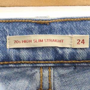 Levi's 70's ヴィンテージ デニムパンツ HIGH SLIM STRAIGHT加工 XS ブルー
