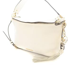 MICHAEL KORS 2WAY ハンドバッグ ショルダーバッグ フリンジ レザー 白 ホワイト