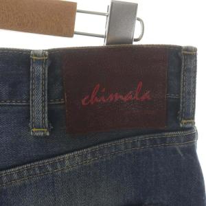 chimala 赤耳 セルビッチ ボタンフライ デニムパンツ ジーンズ ストレート ダメージ加工 27 青 ブルー