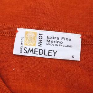 JOHN SMEDLEY ウール ニット カーディガン 長袖 S レッドオレンジ