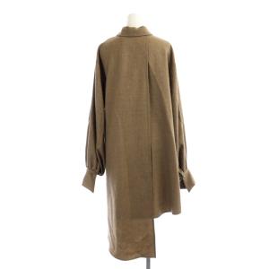 ELIN コート 薄手 変形 ウール 36 茶 ブラウン