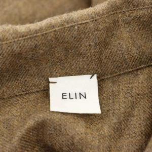 ELIN コート 薄手 変形 ウール 36 茶 ブラウン