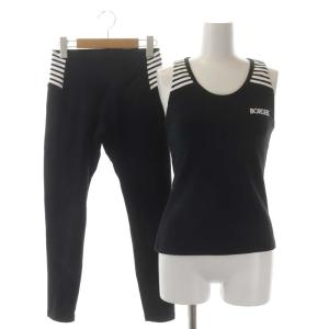 セットアップ トレーニングウェア タンクトップ パンツ ボーダー M 紺 ネイビー