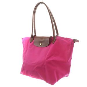 Longchamp プリアージュ L トートバッグ ナイロン レザー ロゴ型押し ピンク