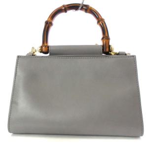 GUCCI 470271 バンブー ニムフェア ハンドバッグ 2wayバッグ 斜め掛け レザー グレー