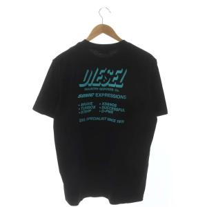 DIESEL Tシャツ カットソー 半袖 L 黒 ブラック T-JUST-A33