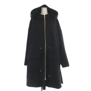 近年モデル ウール ドローコード ジップアップ コート 46 ブラック