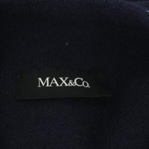 MAX&CO. ハイネック ニット セーター 長袖 チュニック スリット ウール混 L 紺 緑 ネイビー グリーン