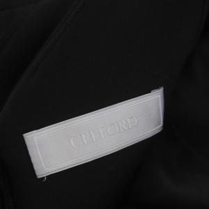 CELFORD 23SS ポンチフレアワンピース ロング 半袖 パフスリーブ 34 黒 ブラック