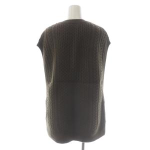UNITED ARROWS ケーブル ニットベスト プルオーバー ダークブラウン