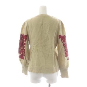 ISABEL MARANT ウール カットソー 長袖 刺繍 1 ベージュ 赤 レッド