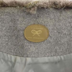 ANYA HINDMARCH ファー ショートコート ステンカラー グレー 茶 ブラウン