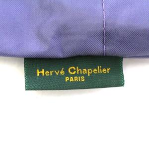 Hervé Chapelier ナイロン舟型トート ハンドバッグ 紫 パープル