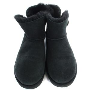 UGG australia ミニベイリーボタン ブリング ムートンブーツ ショート 26cm 黒 ブラック 1016554