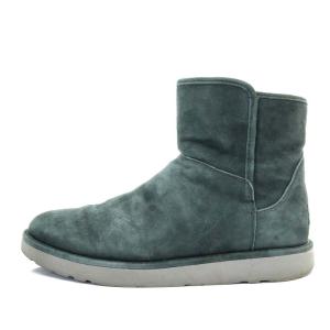 UGG australia アブリー ミニ ABREE MINI ムートンブーツ ショート フラット サイドジップ スエード US8 25cm 緑色 グリーン