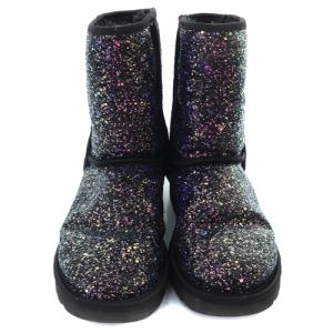 UGG australia クラシック ショート コスモス Classic Short Cosmos グリッター ムートンブーツ ミドル 25cm 黒