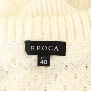 EPOCA ジャケットカーディガン 長袖 ニット パフスリーブ 金ボタン 40 オフホワイト