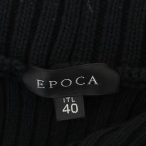 EPOCA 袖フレアニットカーディガン 長袖 リブ デザインボタン 40 黒 ブラック