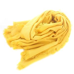 シルクウール モノグラム ストール シルク混 オレンジ